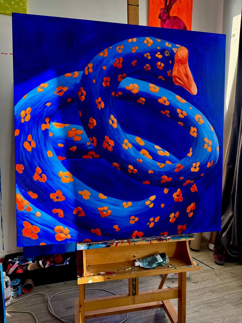 Image of Rhythm by Ivanka Nechyporyk, size: 100x100cm, made of Acrylic on canvas, Painting medium, from Kyiv, priced at $2800 Photo 2 of 3.