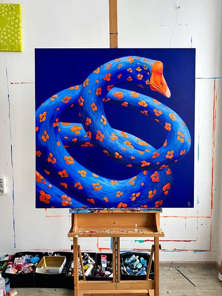 Image of Rhythm by Ivanka Nechyporyk, size: 100x100cm, made of Acrylic on canvas, Painting medium, from Kyiv, priced at $2800 Photo 3 of 3.