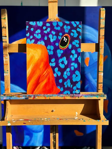 Image of Gaze by Ivanka Nechyporyk, size: 30x40cm, made of Acrylic on canvas, Painting medium, from Kyiv, priced at $350 Photo 2 of 2.