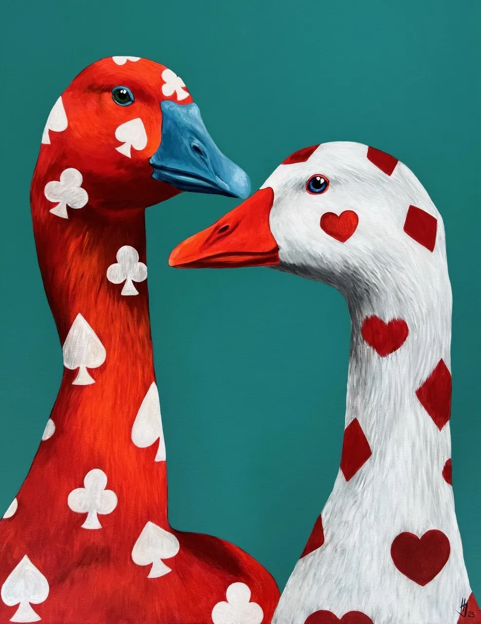 Image of Poster "Geese" by Ivanka Nechyporyk, size: 40x60 cm, made of Paper, Printing medium, from Kyiv, part of the Posrets series, priced at $100