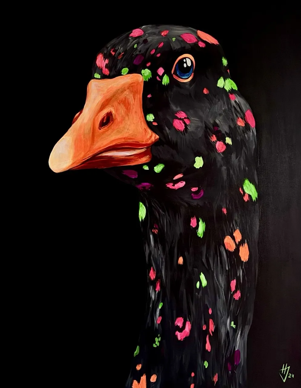 Image of Poster "Black goose" by Ivanka Nechyporyk, size: 40x60cm, made of Paper, Printing medium, from Kyiv, part of the Posrets series, priced at $100