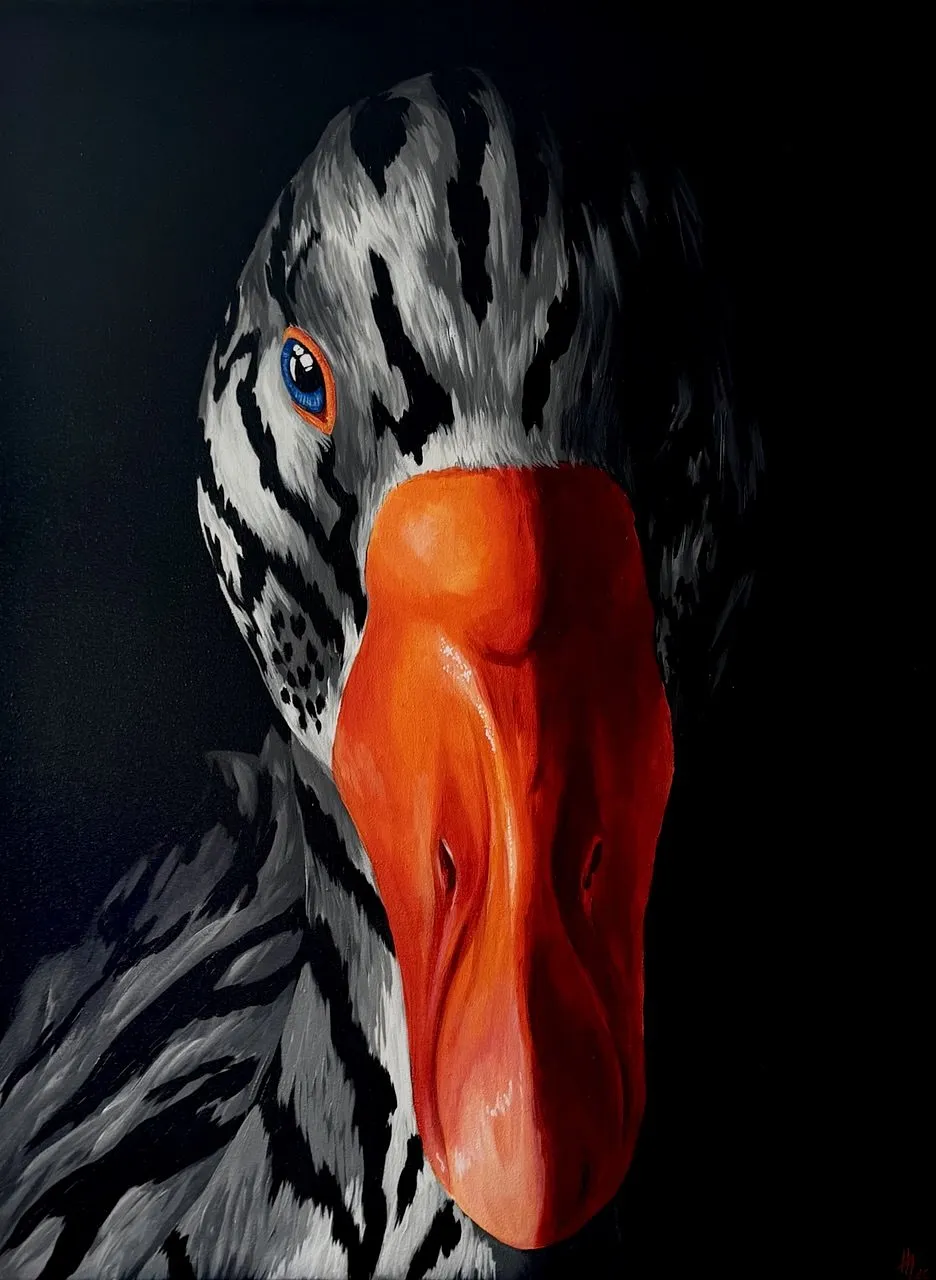Image of Poster "Tiger goose" by Ivanka Nechyporyk, size: 40x60 cm, made of Paper, Printing medium, from Kyiv, part of the Posrets series, priced at $120