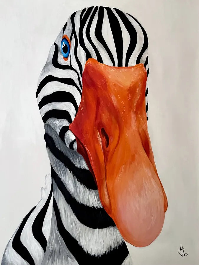 Image of Poster "Zebra" by Ivanka Nechyporyk, size: 40x60cm, made of Paper, Printing medium, from Kyiv, part of the Posrets series, priced at $100