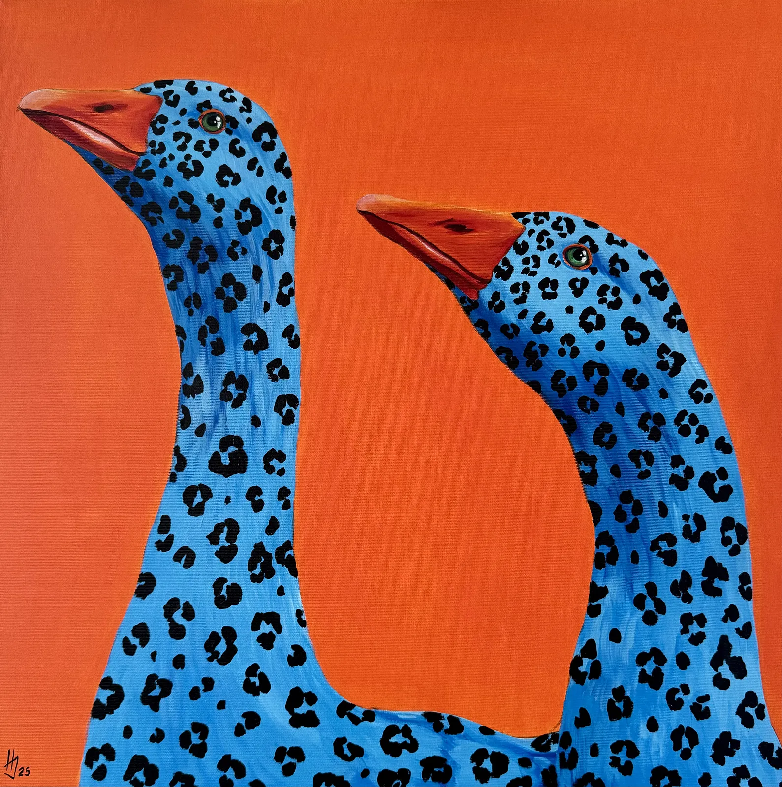 Image of Poster “Geese” by Ivanka Nechyporyk, size: 50x50cm, made of Paper , Printing medium, from Kyiv, part of the Posrets series, priced at $120