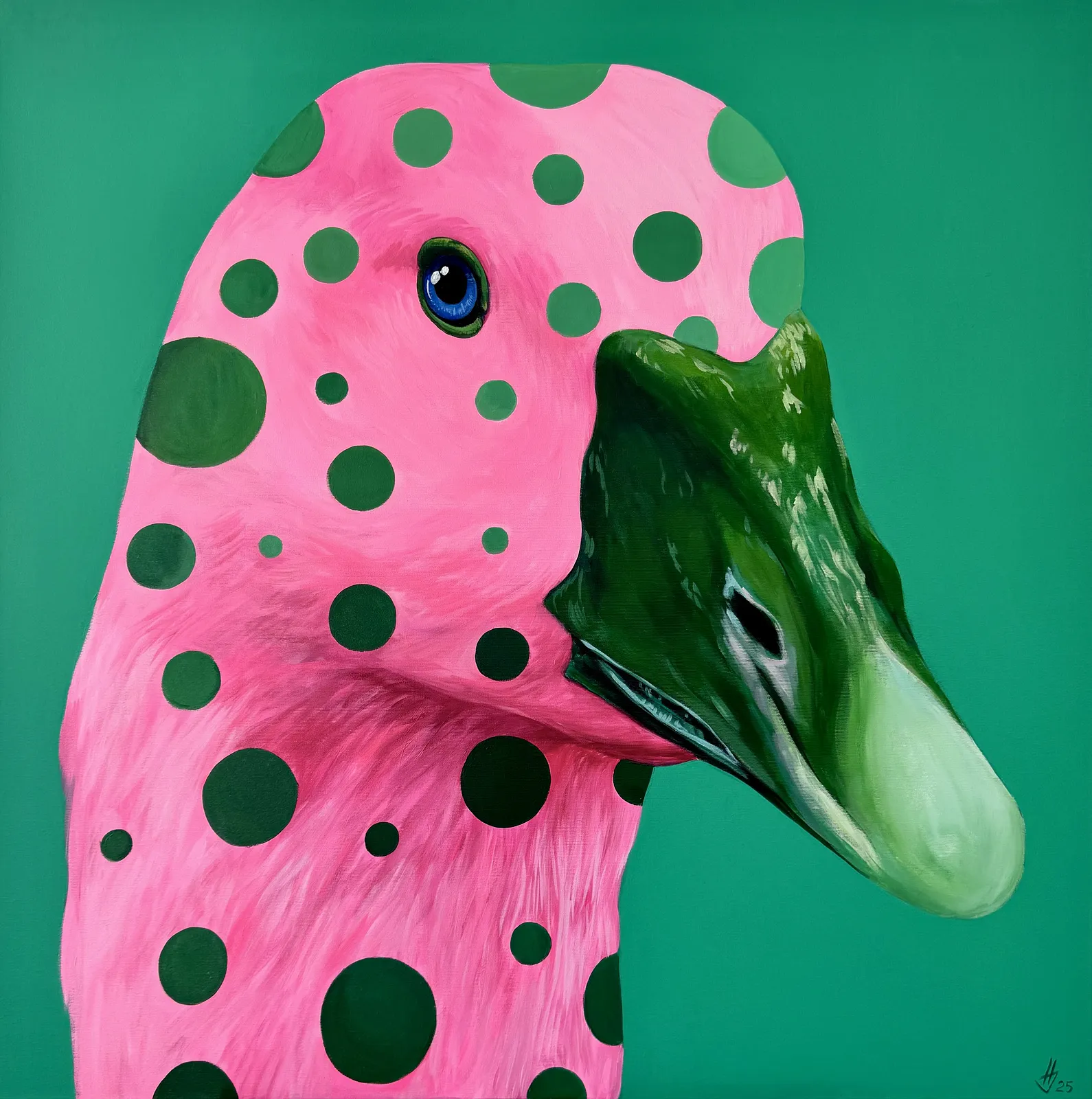 Image of Poster “Pink goose” by Ivanka Nechyporyk, size: 50x50cm, made of Paper , Printing medium, from Kyiv, part of the Posrets series, priced at $120