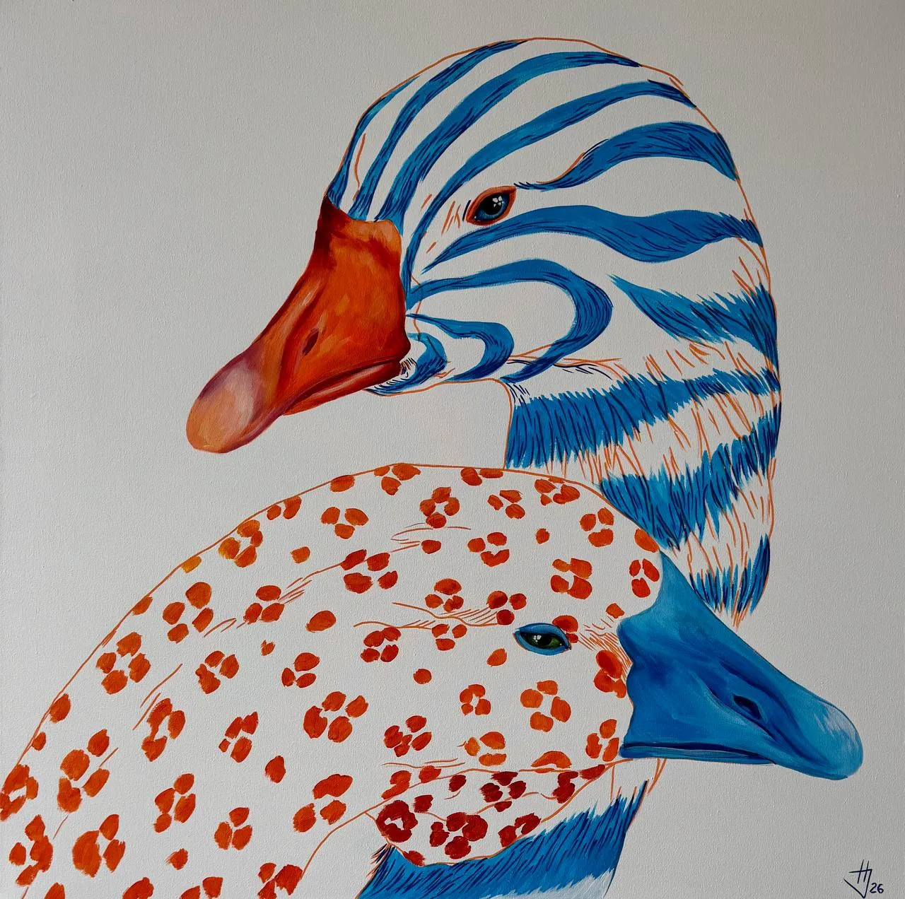 Image of Gaze by Ivanka Nechyporyk, size: 100x100cm, made of Acrylic on canvas, acrylic markers, Painting medium, from Kyiv, priced at $1500