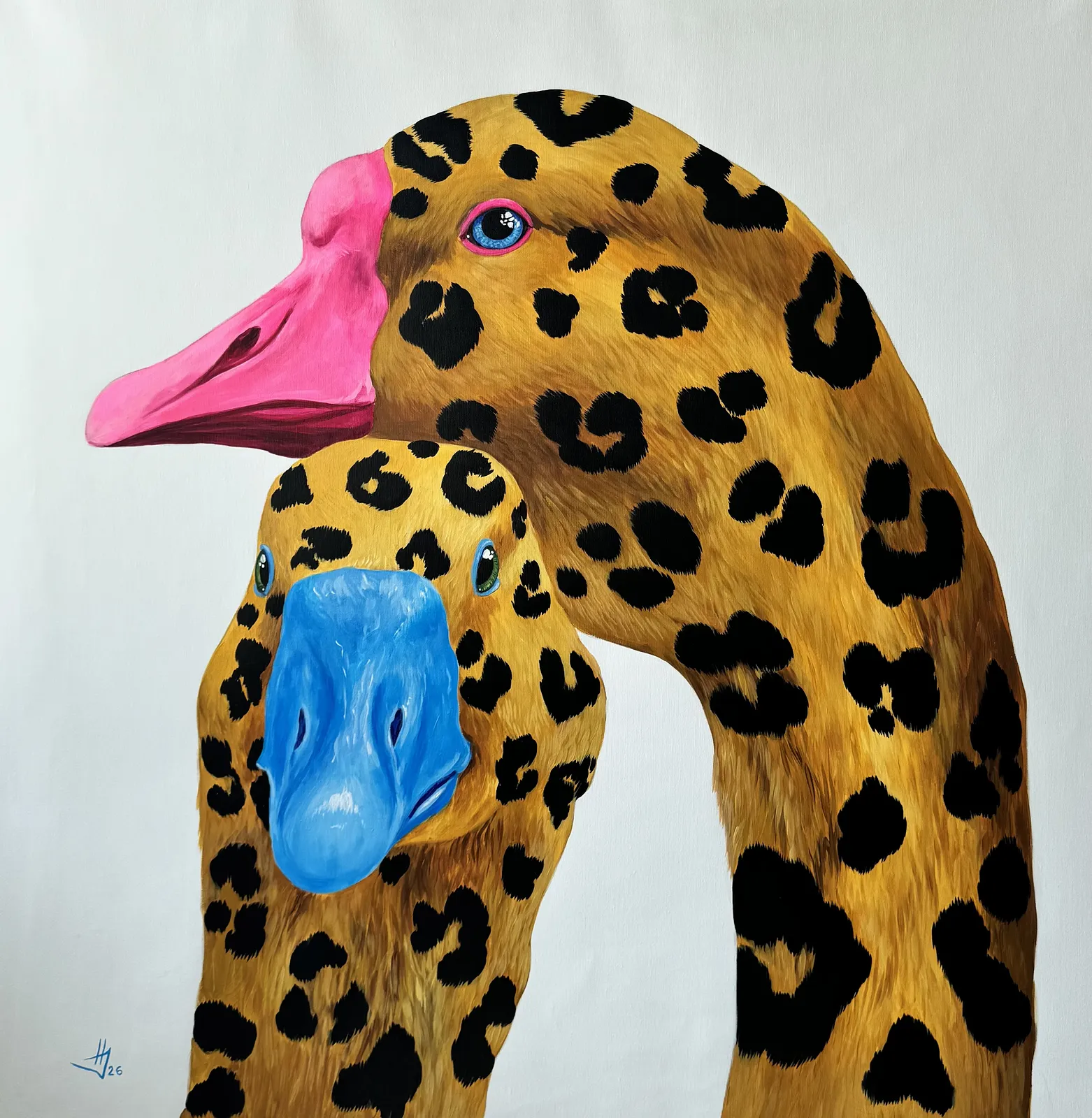 Image of LeoGeese  by Ivanka Nechyporyk, size: 100x100 cm, made of Acrylic on canvas, Painting medium, from Kyiv, priced at $2700