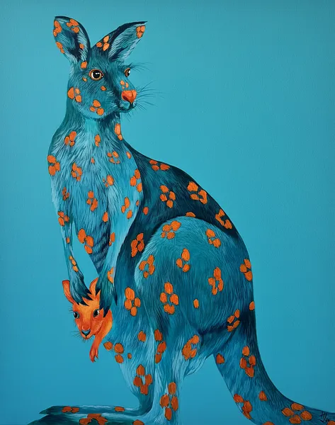 Image of Kangaroo  by Ivanka Nechyporyk, size: 100x80 cm, made of Acrylic on canvas , Painting medium, from Kyiv, priced at $2500