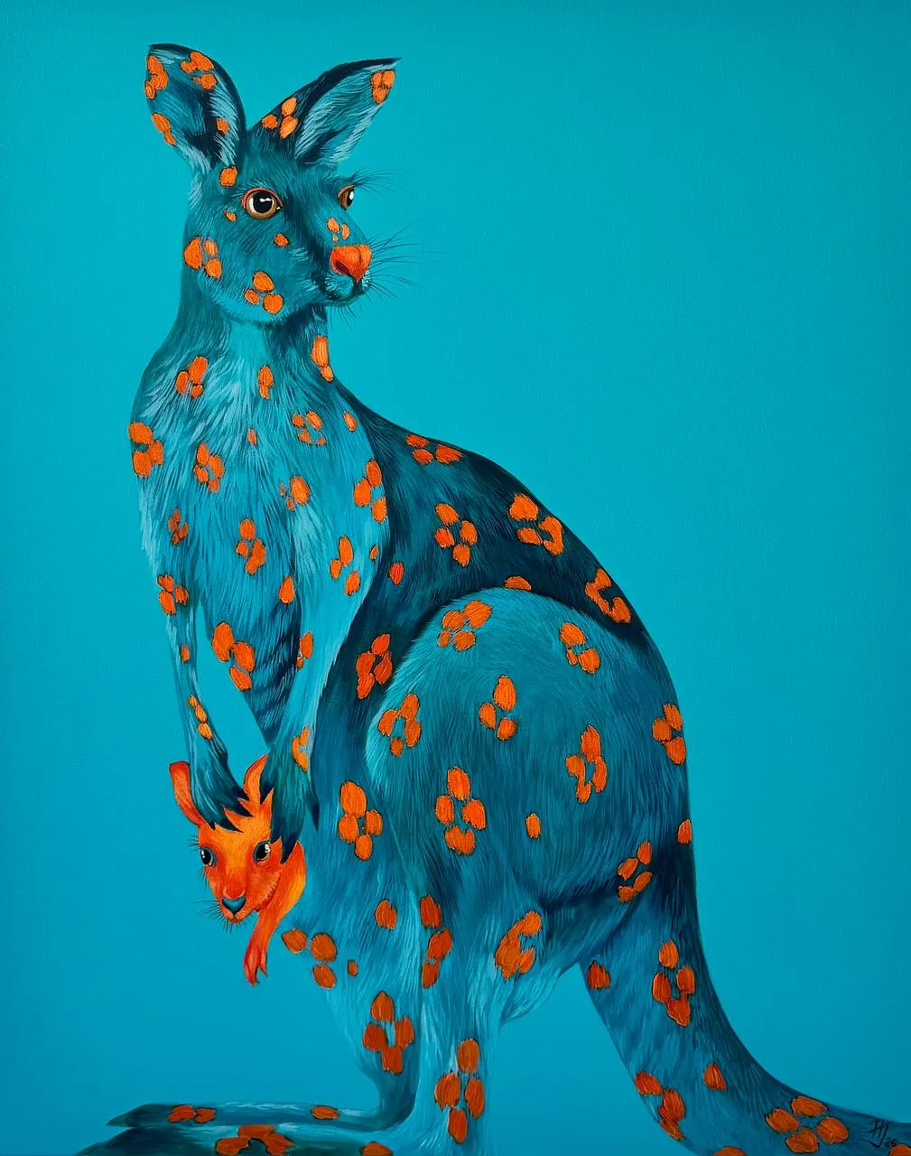 Image of Poster "Kangaroo" by Ivanka Nechyporyk, size: 70x50cm, Printing medium, from Kyiv, part of the Posrets series, priced at $120