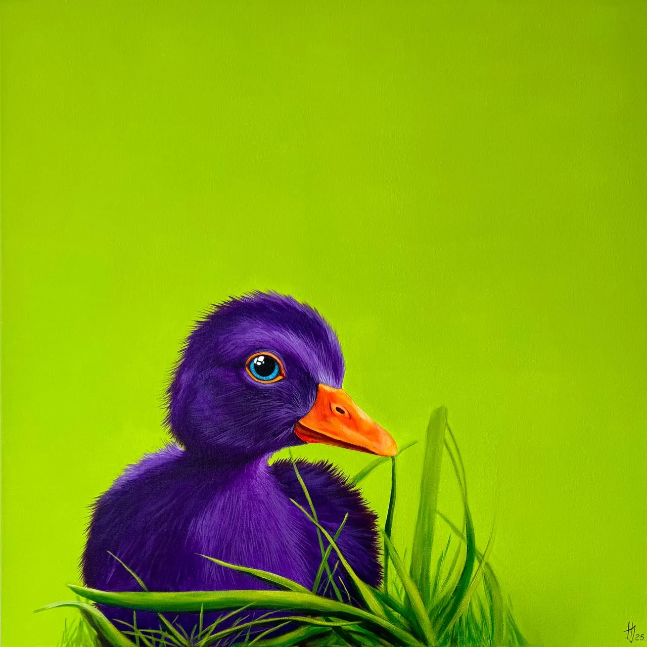 Image of Poster "Baby goose" by Ivanka Nechyporyk, size: 50x50 cm, Printing medium, from Kyiv, part of the Posrets series, priced at $120