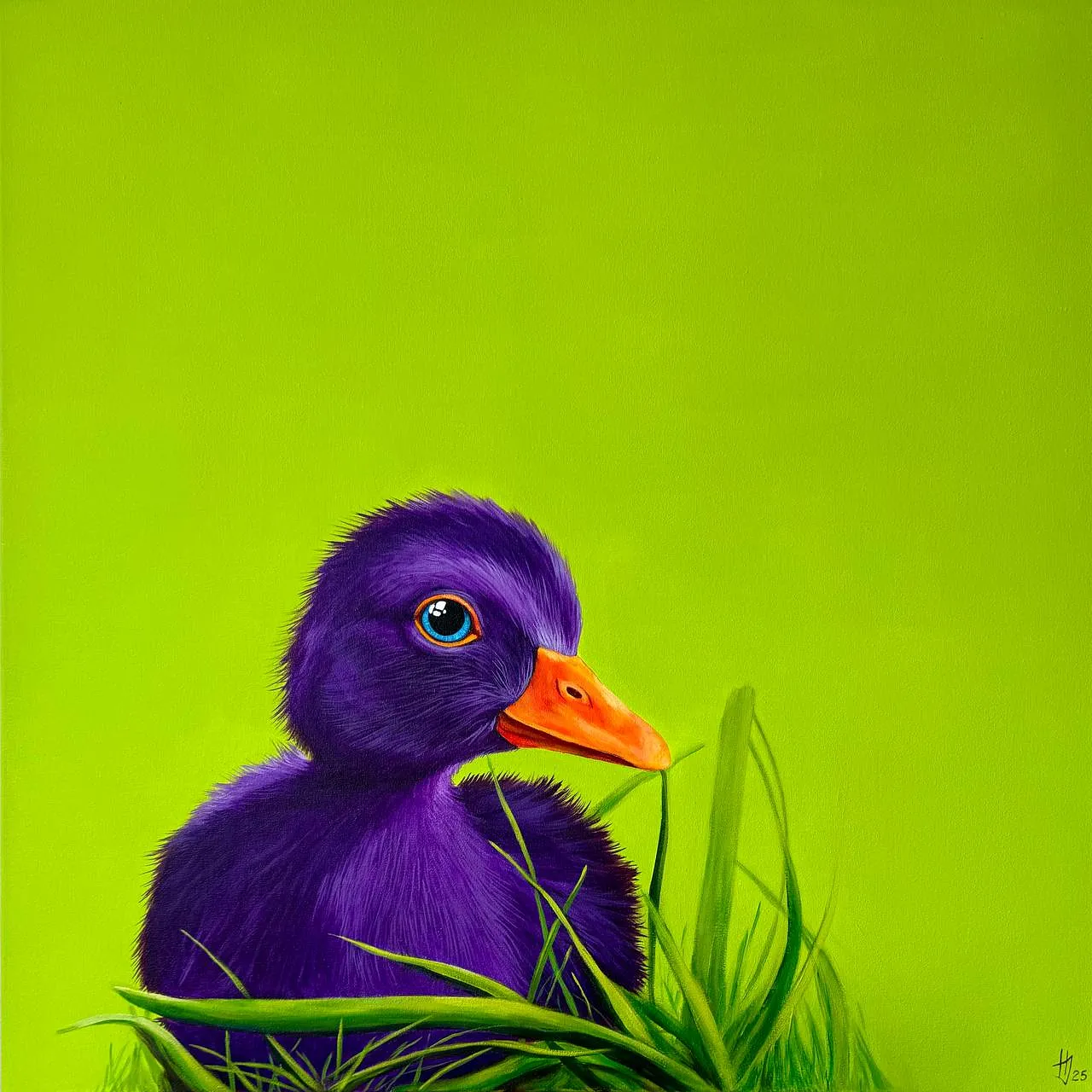 Image of Poster "Baby goose" by Ivanka Nechyporyk, size: 50x50 cm, Printing medium, from Kyiv, part of the Posrets series, priced at $120