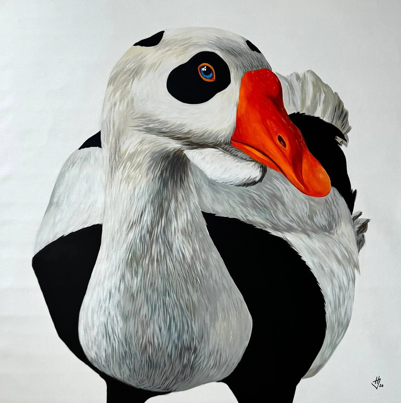 Image of Poster "Panda" by Ivanka Nechyporyk, size: 50x50 cm, Printing medium, from Kyiv, part of the Posrets series, priced at $120