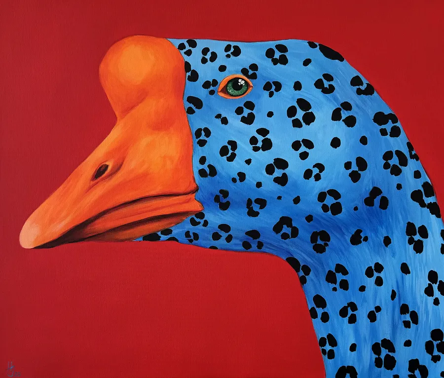 Image of Leo goose by Ivanka Nechyporyk, size: 60x70cm, Painting medium