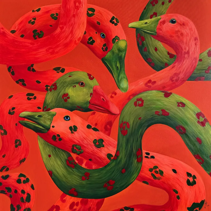 Image of Mimicry of Chaos by Ivanka Nechyporyk, size: 100x100cm, made of Acrylic on canvas, Painting medium, from Kyiv, part of the Mimicry series, priced at $3800