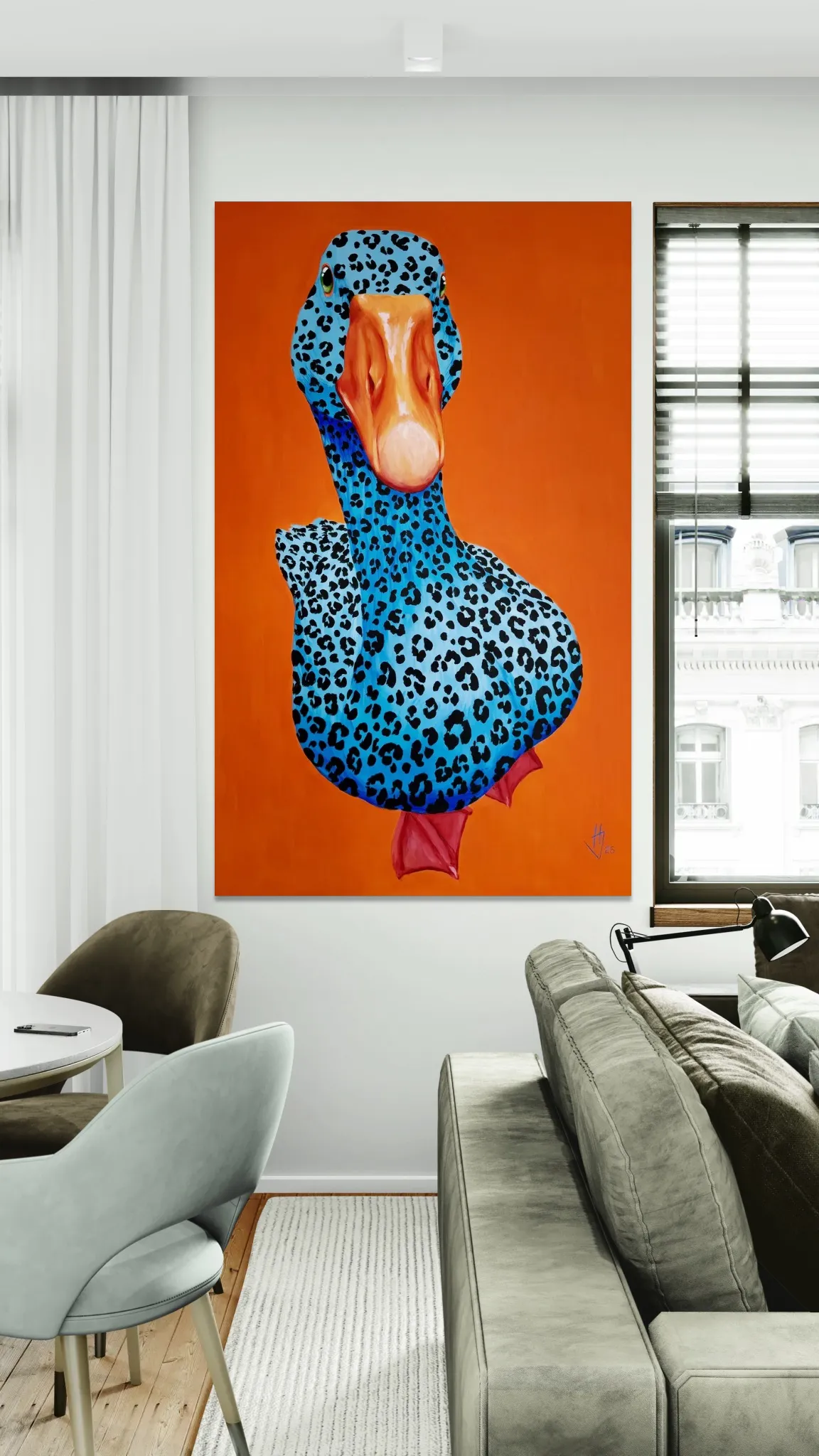 Image of Leopard by Ivanka Nechyporyk, size: 90x145cm, Painting medium, priced at $3400 Photo 3 of 6.