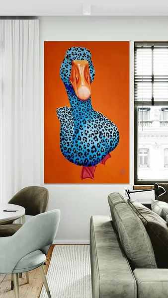 Image of Leopard by Ivanka Nechyporyk, size: 90x145cm, Painting medium, priced at $3400 Photo 3 of 6.