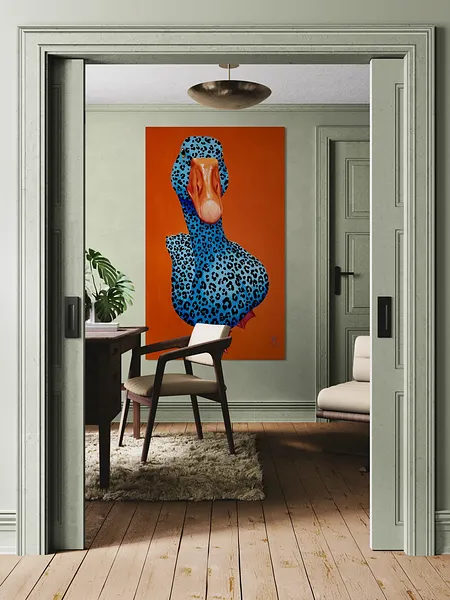 Image of Leopard by Ivanka Nechyporyk, size: 90x145cm, Painting medium, priced at $3400 Photo 4 of 6.