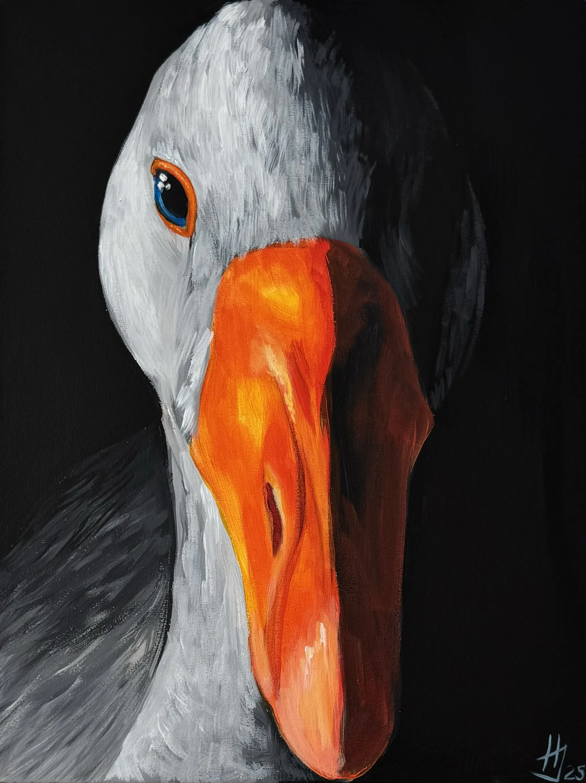Image of Moon by Ivanka Nechyporyk, size: 30x40cm, Painting medium, priced at $350 Photo 1 of 2.