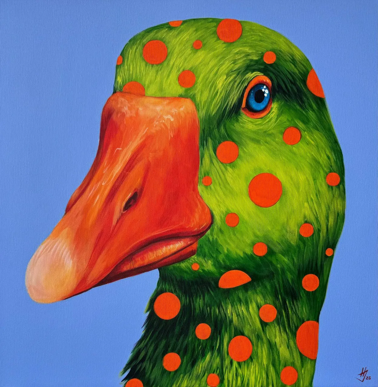 Image of Goose by Ivanka Nechyporyk, size: 60x60cm, made of Acrylic on canvas, Painting medium, from Kyiv, priced at $700