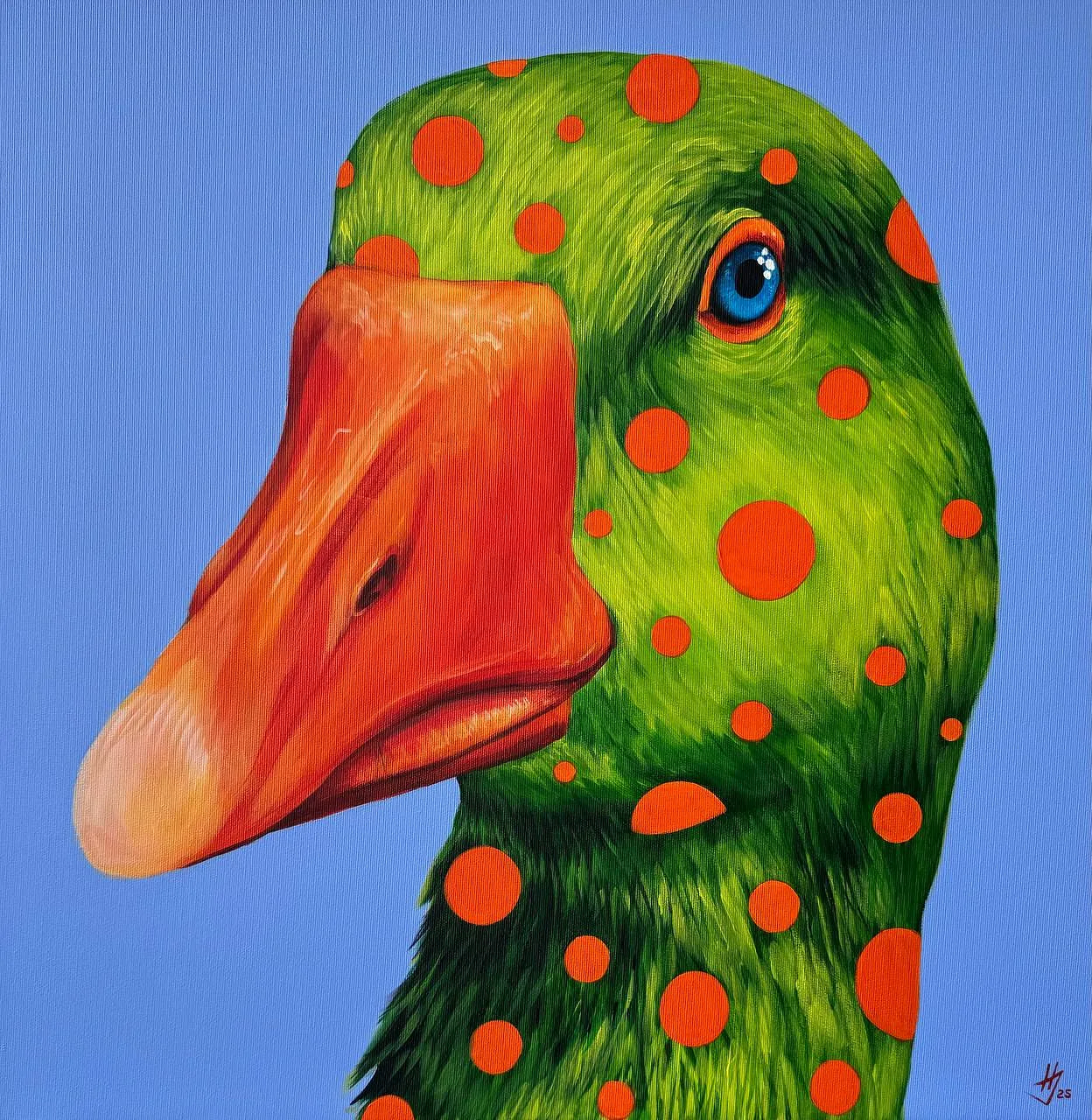 Image of Goose by Ivanka Nechyporyk, size: 60x60cm, made of Acrylic on canvas, Painting medium, from Kyiv, priced at $700