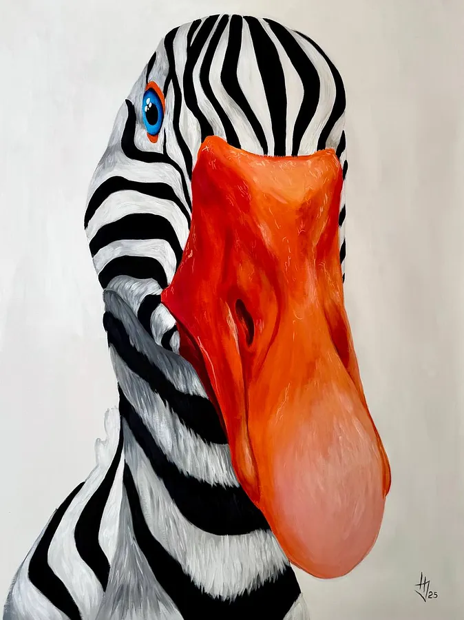 Image of Zebra by Ivanka Nechyporyk, size: 100x120cm, made of Acrylic on canvas, Painting medium, from Kyiv, priced at $3000