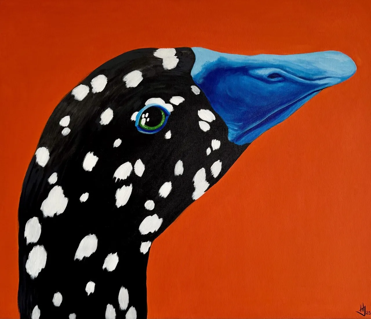 Image of Winter goose by Ivanka Nechyporyk, size: 60x70cm, made of Acrylic on canvas, Painting medium, from Kyiv, priced at $850 Photo 1 of 4.