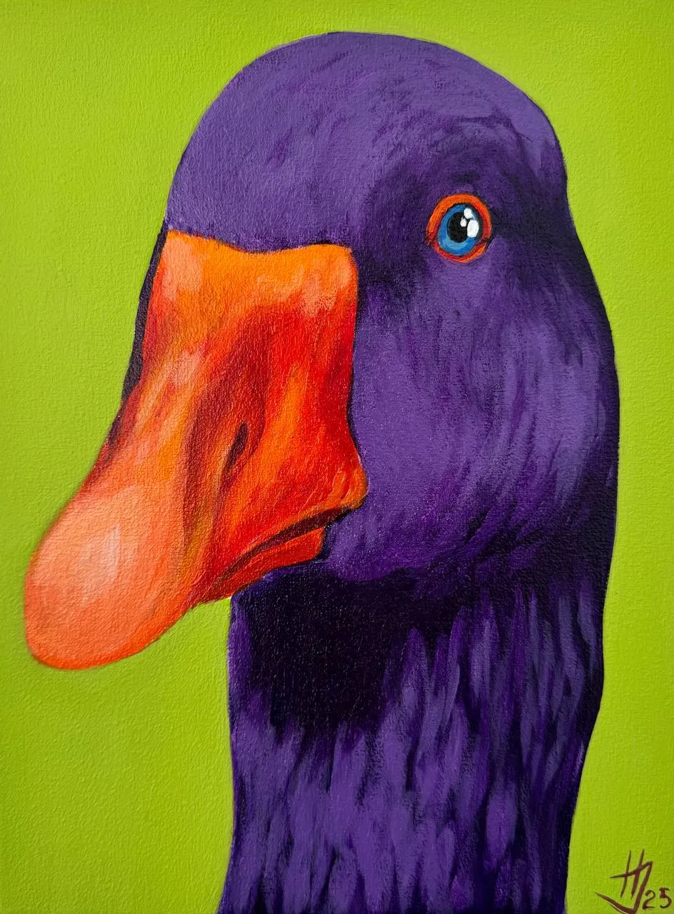 Image of Goose by Ivanka Nechyporyk, size: 18x24 cm, made of Acrylic on canvas, Painting medium, from Kyiv, priced at $200
