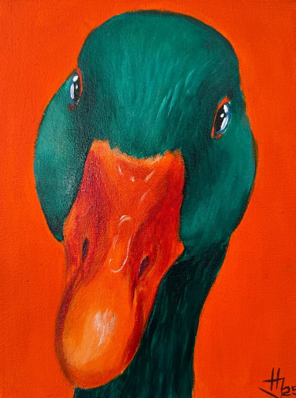 Image of Goose by Ivanka Nechyporyk, size: 18x24 cm, made of Acrylic on canvas, Painting medium, from Kyiv, priced at $200